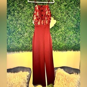 Elegant Burgundy Jumpsuit